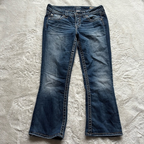 Silver Jeans Co. Lola Flare Jeans W30 L33 | Y2K Boho Distressed Mid Rise Denim - Picture 1 of 11